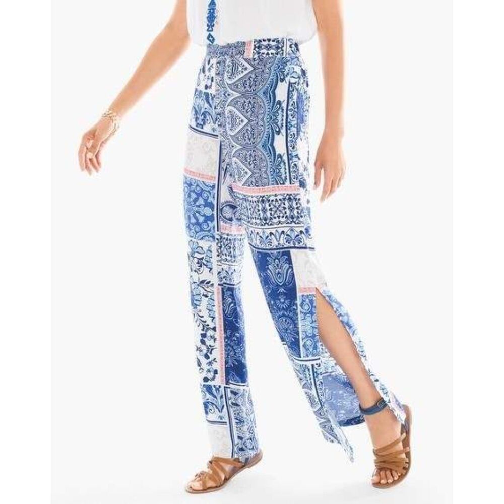 NWT Chico's Ultimate Fit Crinkle Gauze Boho Cottage Pant, Size 1.5 Petite (M/10)
